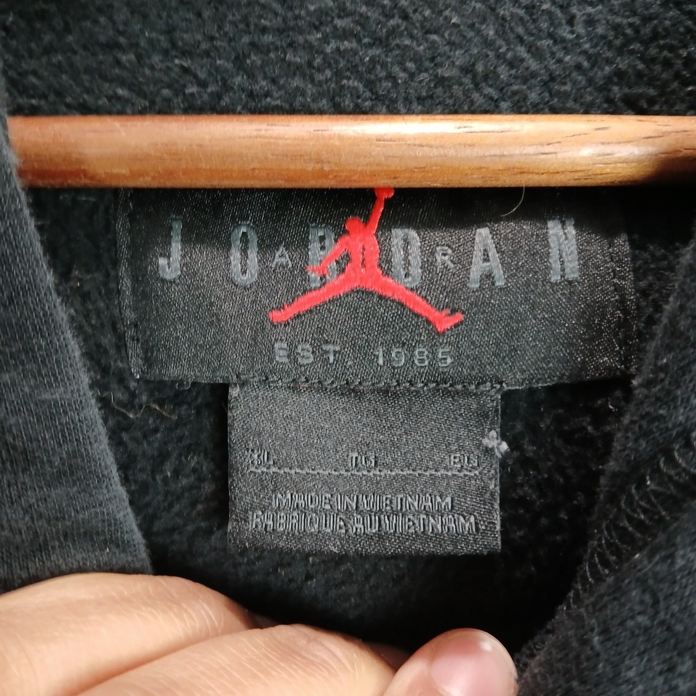 Air Jordan Mens Hoodie XL Black Cotton Lined Sorry For Your Loss Flower Warmth - Picture 4 of 12